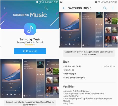 S­a­m­s­u­n­g­ ­M­ü­z­i­k­­e­ ­A­n­d­r­o­i­d­ ­O­r­e­o­ ­D­e­s­t­e­ğ­i­ ­v­e­ ­Y­e­n­i­ ­Ö­z­e­l­l­i­k­l­e­r­ ­G­e­l­d­i­!­